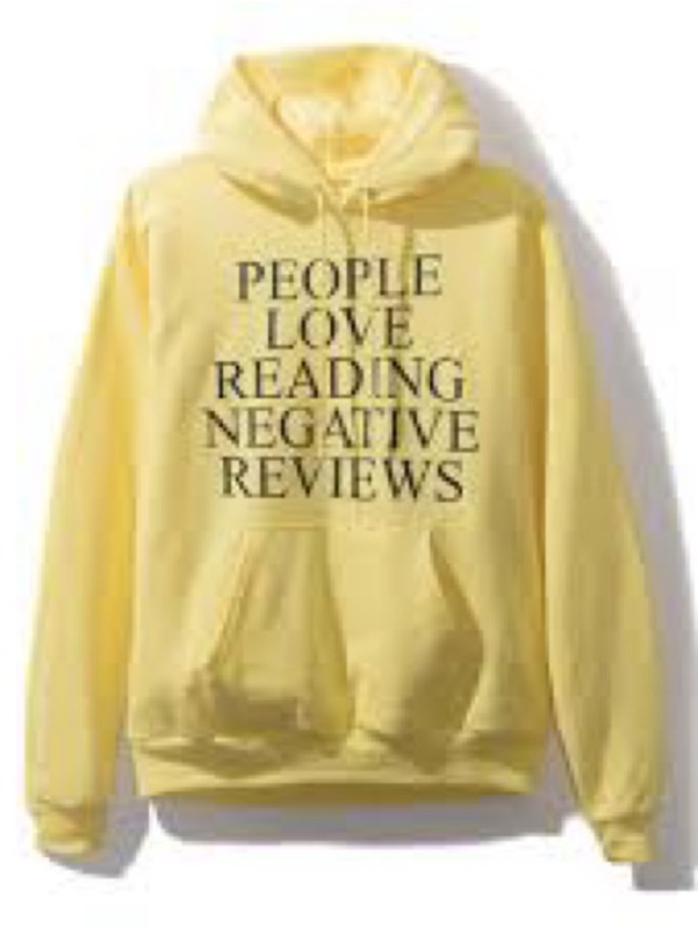 Anti Social Social Club Yellow Hoodie People Love Reading Negative Reviews Sz S